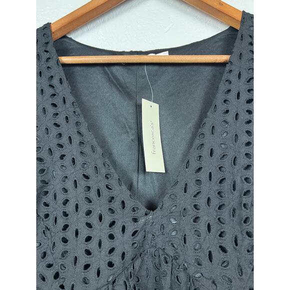 NEW! Mi Ami Francesca's V Neck Eyelet Top Blouse Sleeveless Indie Rock Punk  - L - Picture 2 of 3